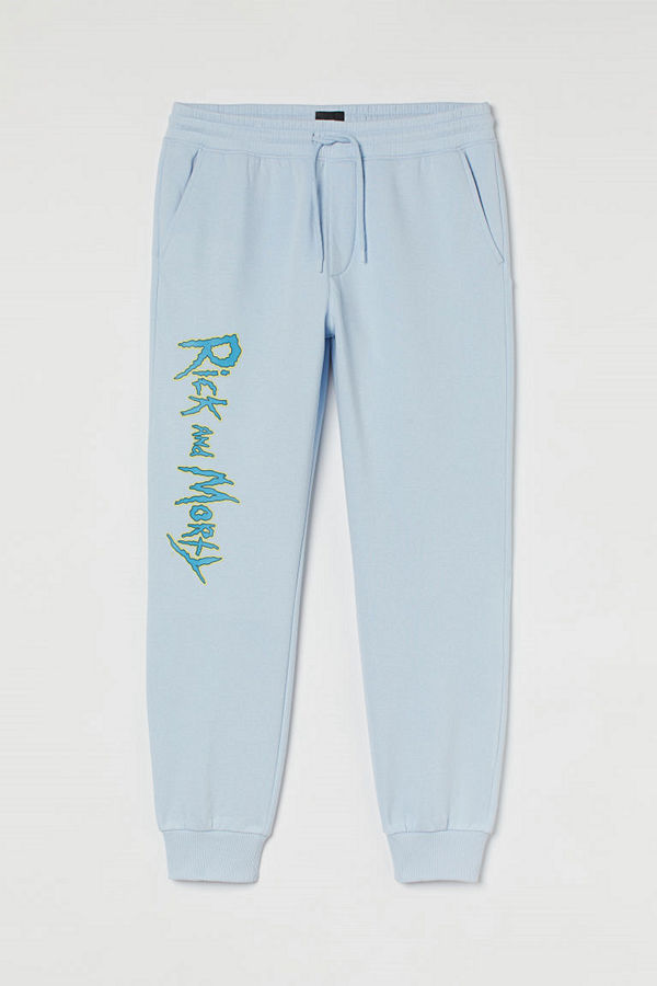 H&M Joggers med tryck Slim Fit blå