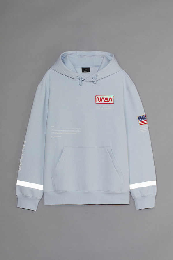 H&M Reflekterande huvtröja Regular Fit blå