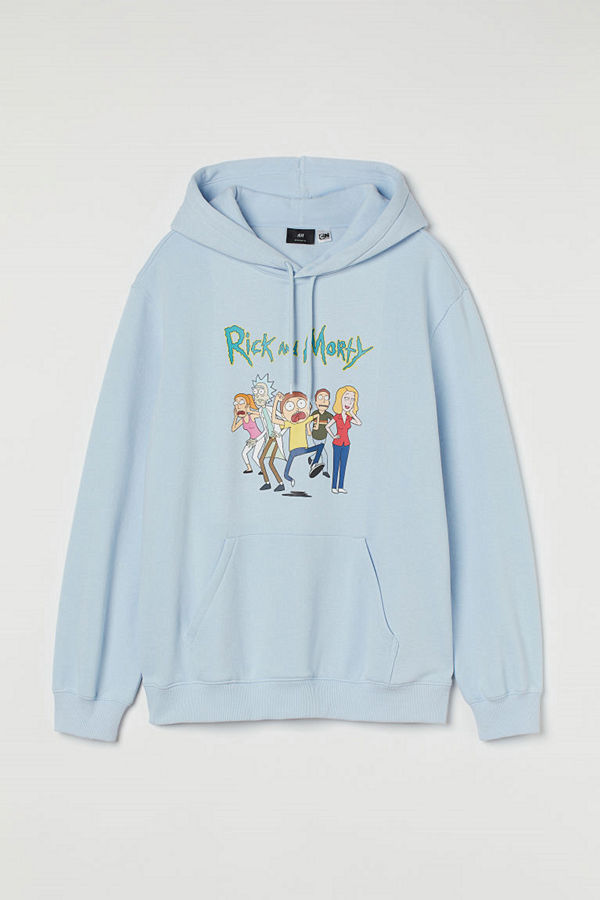 H&M Huvtröja med tryck blå