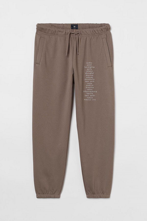 H&M Joggers med tryck Regular Fit beige