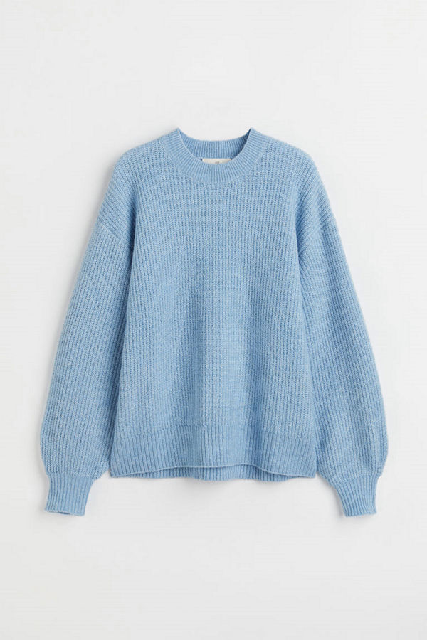 H&M Stickad tröja blå
