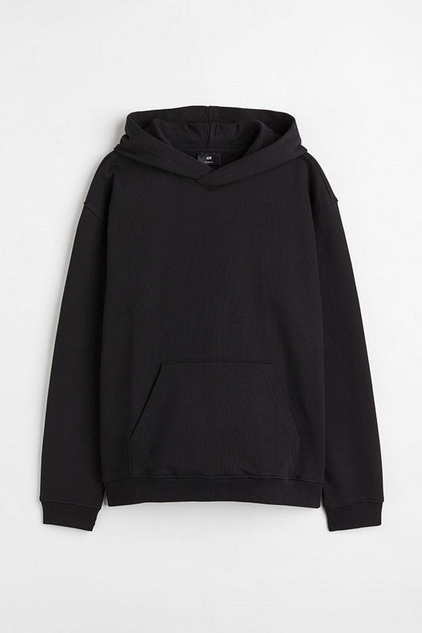 H&M Huvtröja i bomull Relaxed Fit svart