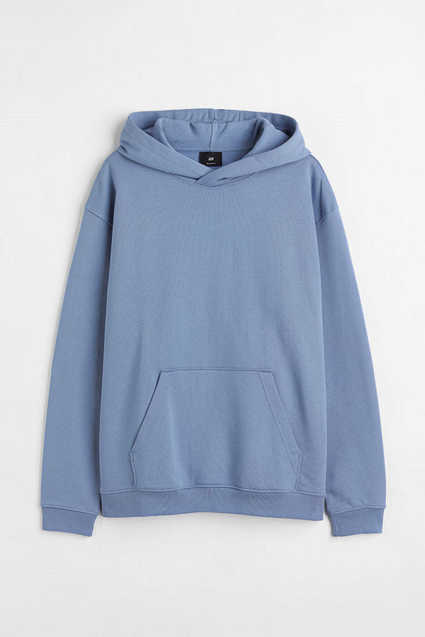 H&M Huvtröja i bomull Relaxed Fit blå