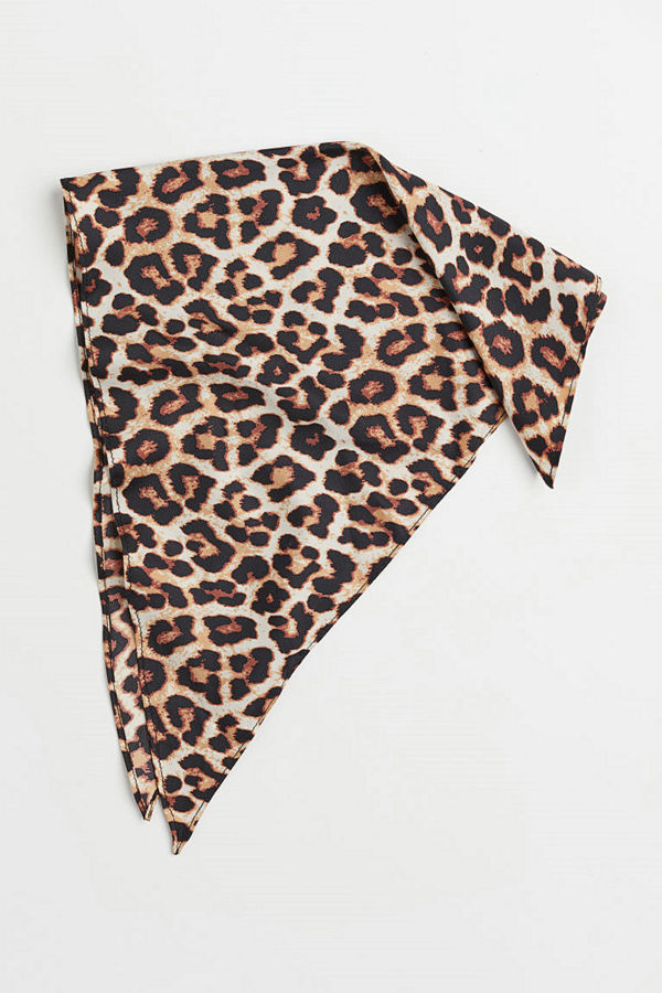 H&M Mönstrad huvudscarf brun
