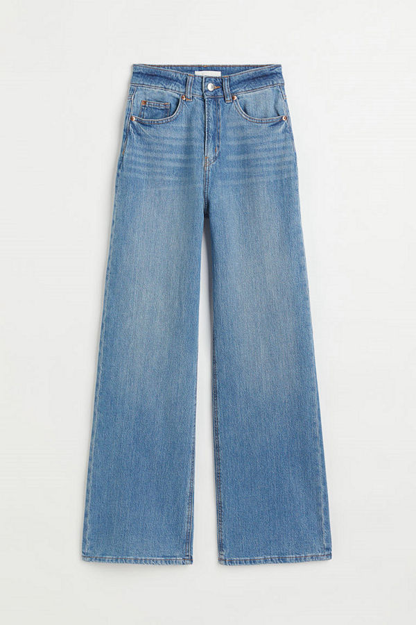 H&M Wide High Jeans blå