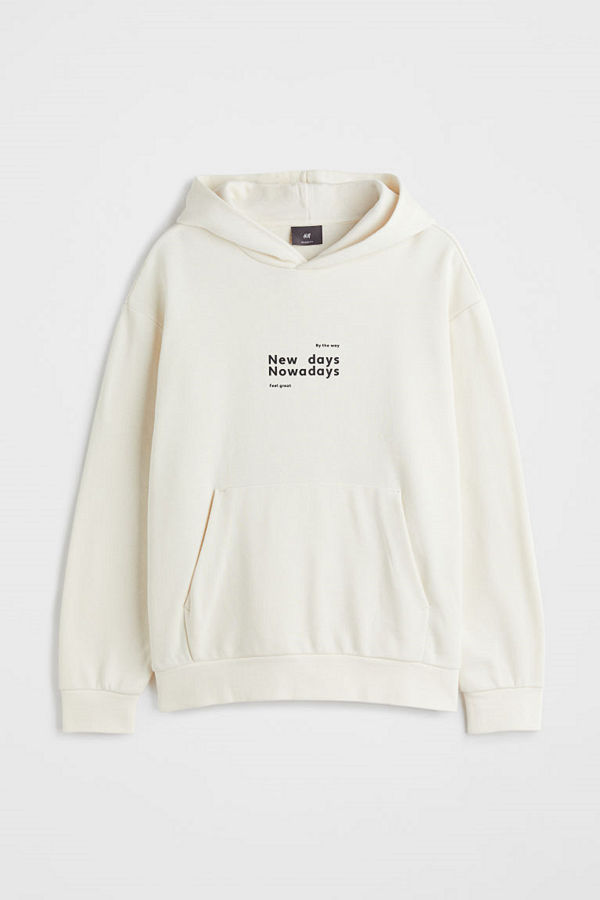 H&M Huvtröja Relaxed Fit vit