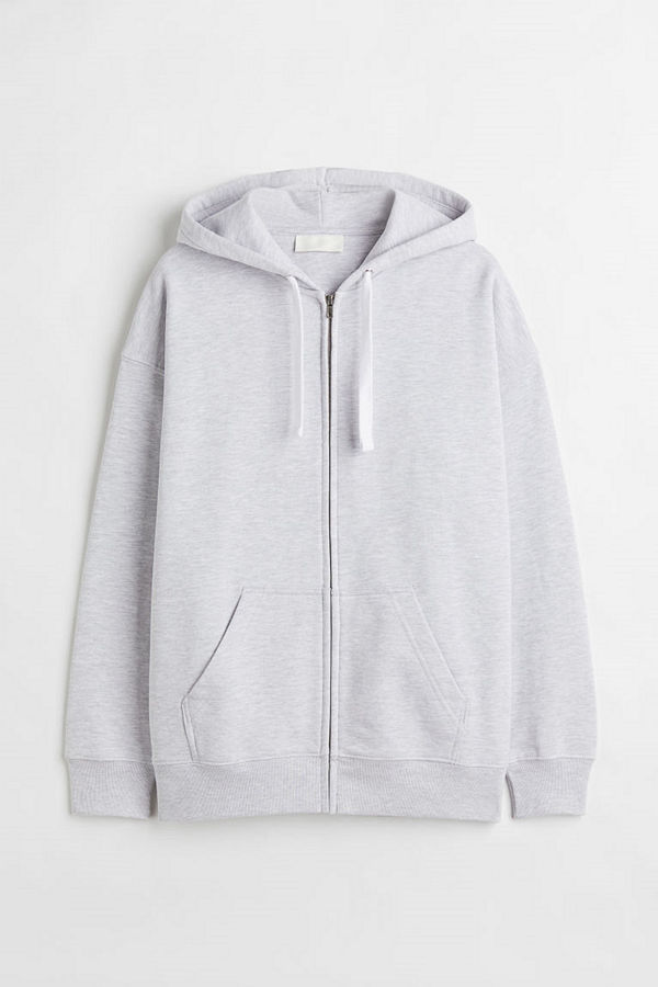 H&M Munkjacka i bomull Oversized Fit grå