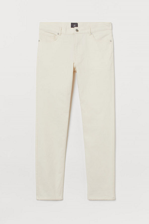 H&M Twillbyxa Slim Fit vit