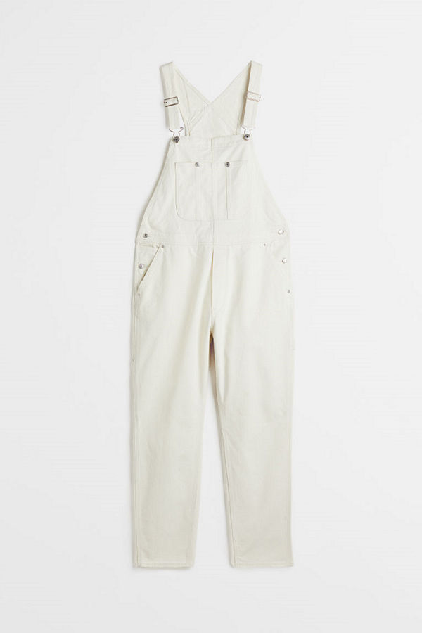 H&M Hängselbyxa vit