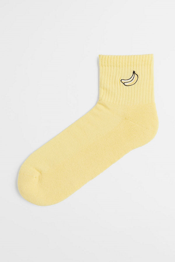 H&M Strumpor med broderi gul