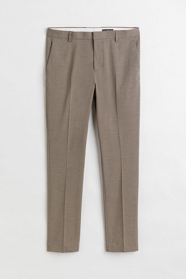 H&M Kostymbyxa Skinny Fit brun