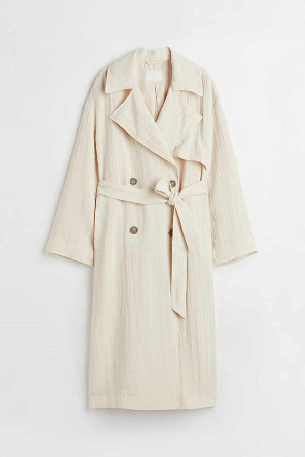 H&M Dubbelknäppt trenchcoat beige