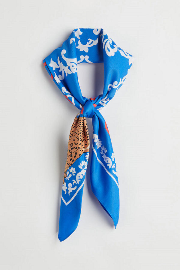 H&M Scarf i satin blå