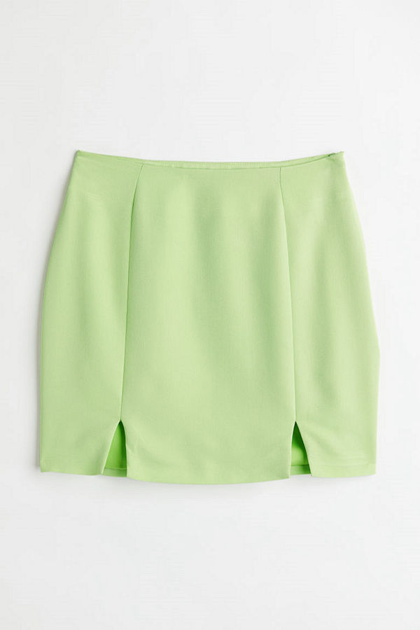 H&M Minikjol med slitsar grön
