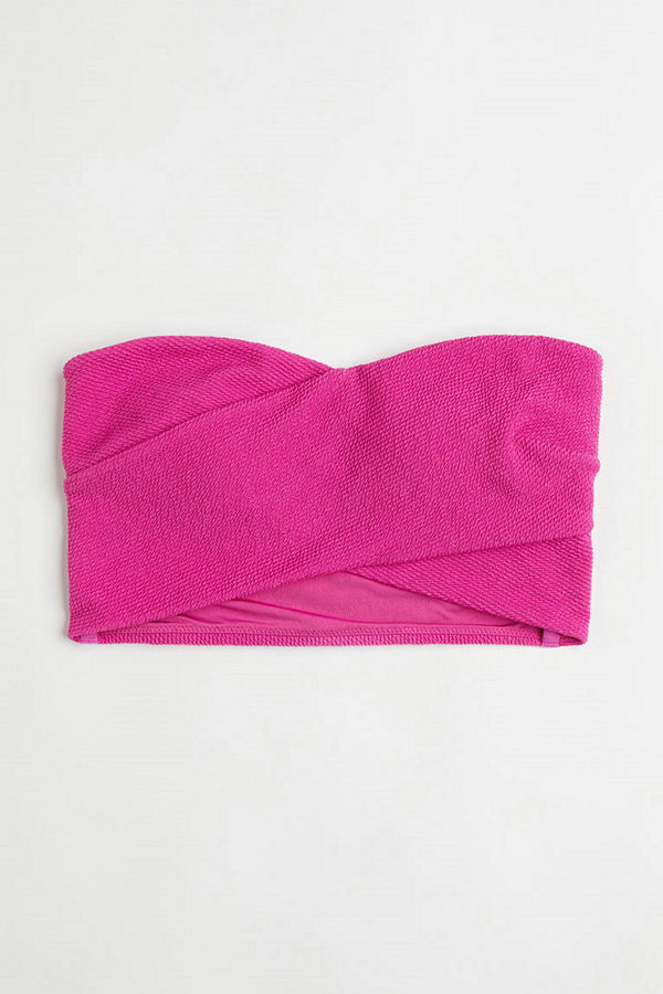 H&M Vadderad bandeau-bikinitopp rosa