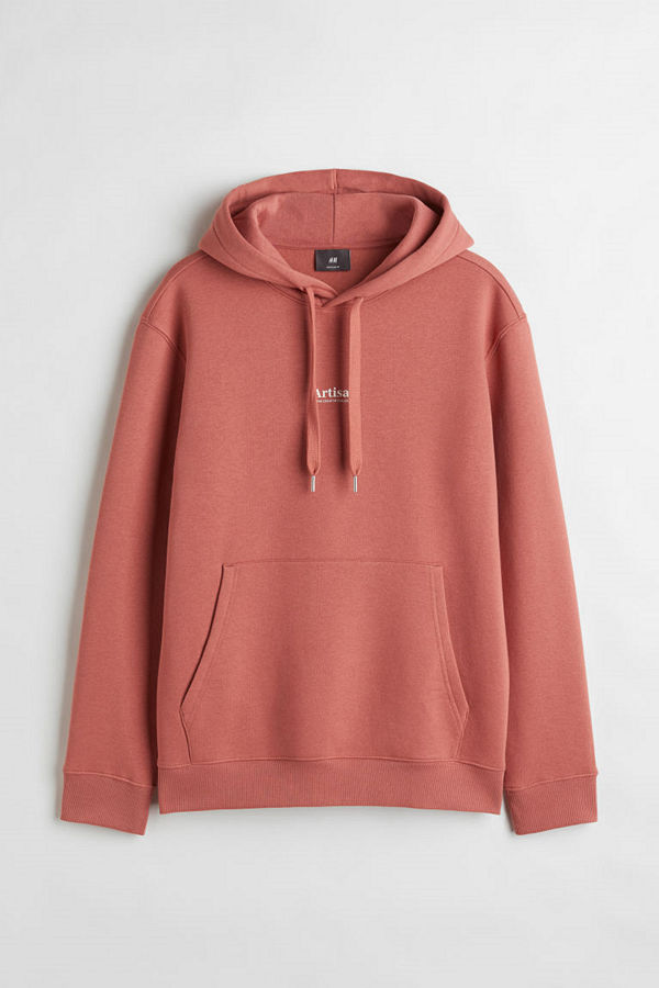 H&M Huvtröja med tryck Regular Fit orange