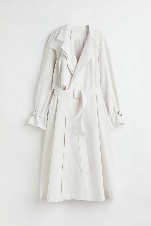 H&M Oversized trenchcoat vit