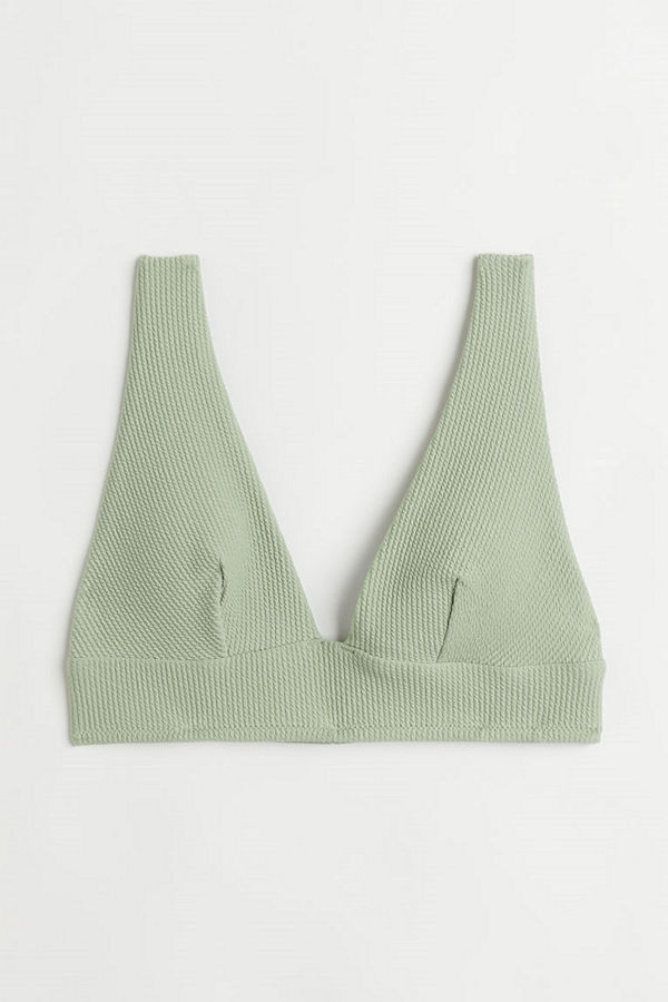 H&M Padded bikini top grön