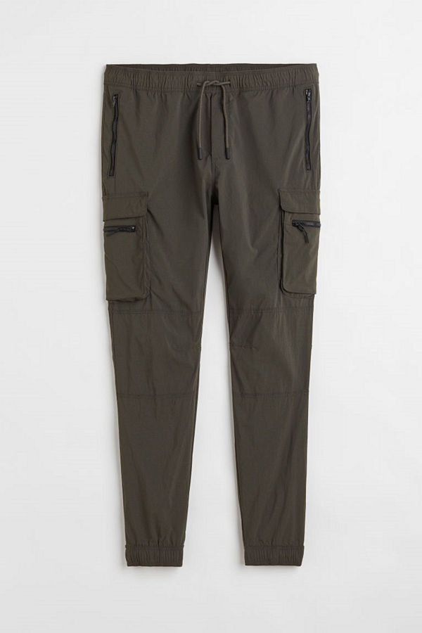H&M Cargojoggers i nylon Skinny Fit grön