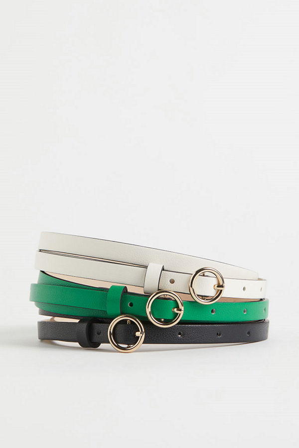 H&M 3-pack smala skärp grön