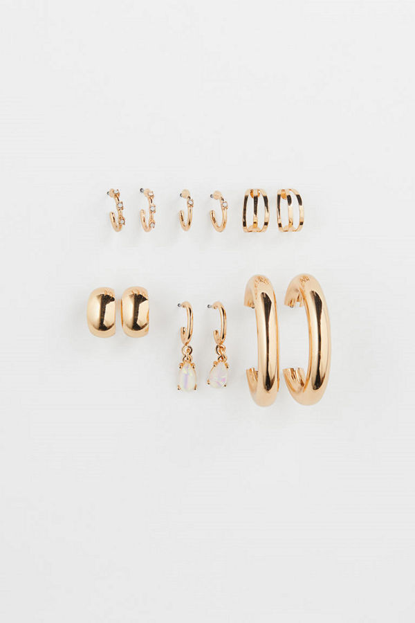 H&M 6 par örhängen och studs guld