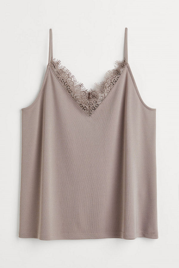 H&M Linne med spetskant grå