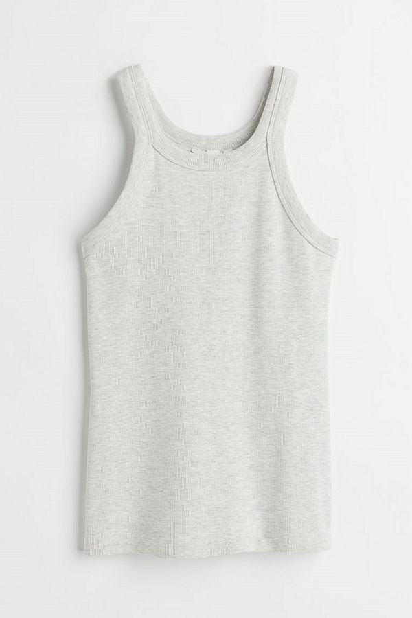 H&M Ribbed vest top grå