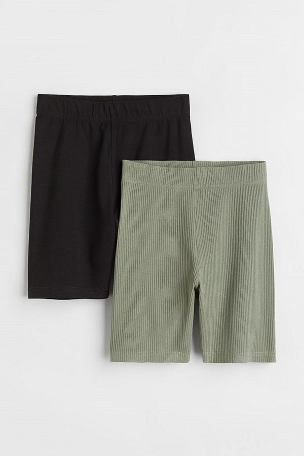 H&M 2-pack cycling shorts grön