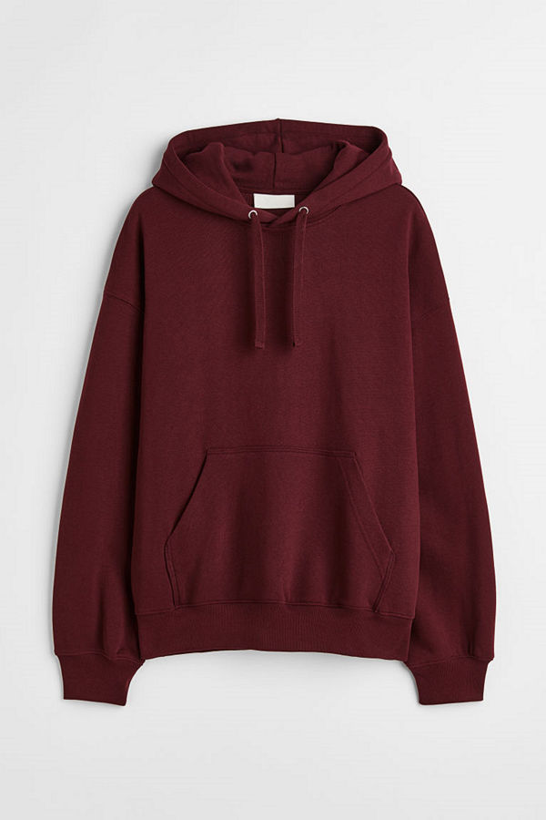 H&M Huvtröja i bomull Oversized Fit röd