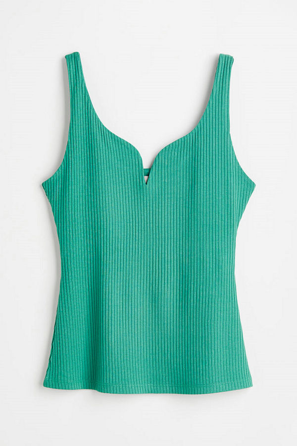 H&M Ribbed top grön