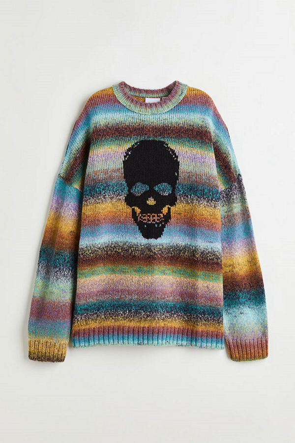 H&M Skull Knit vit