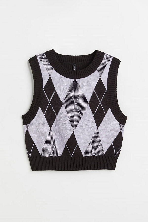 H&M Jacquardstickad slipover lila