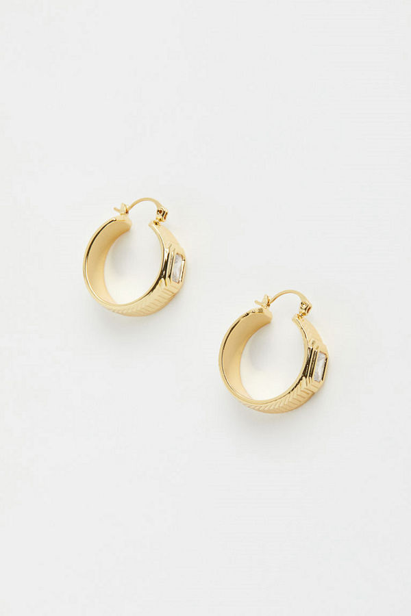H&M Ridged Pyramid Hoops Örhängen guld
