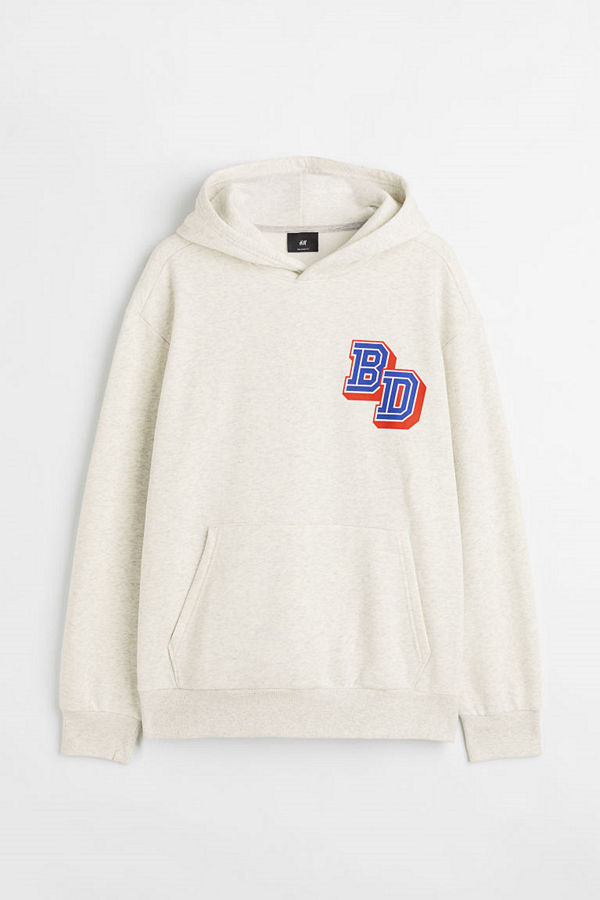 H&M Huvtröja Relaxed Fit grå