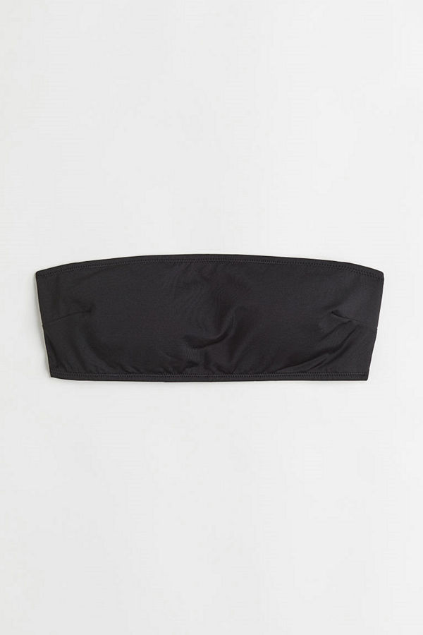 H&M Vadderad bandeau-bikinibh svart