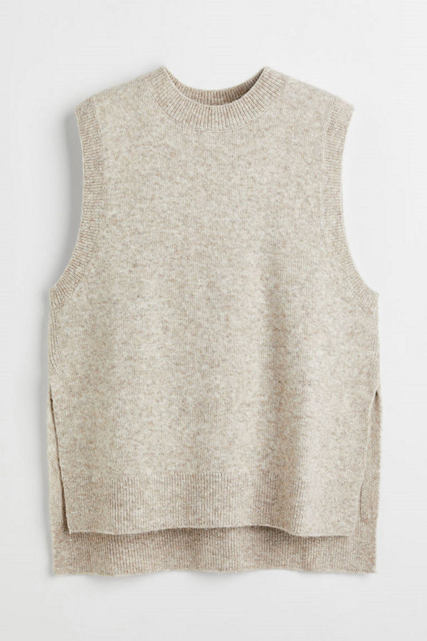 H&M Stickad slipover brun