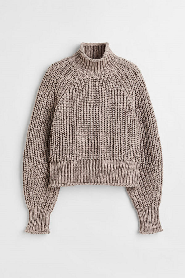 H&M Stickad tröja brun