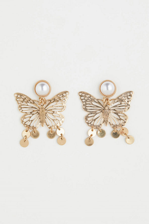 H&M örhängen Butterfly-detail earrings guld