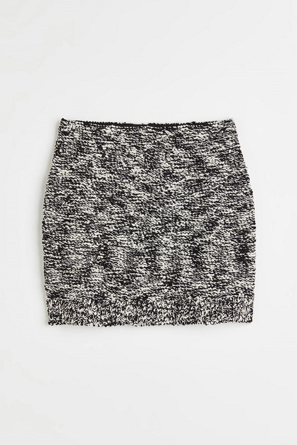 H&M Stickad kjol svart