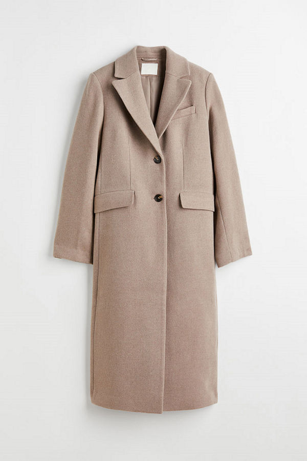 H&M Enkelknäppt kappa beige