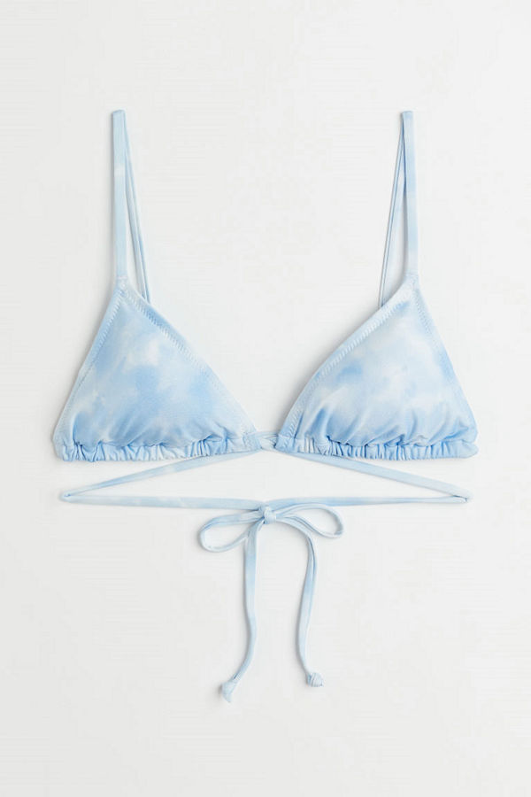 H&M Padded triangle bikini top vit