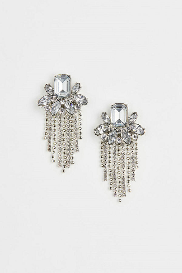 H&M Örhängen med strass silver