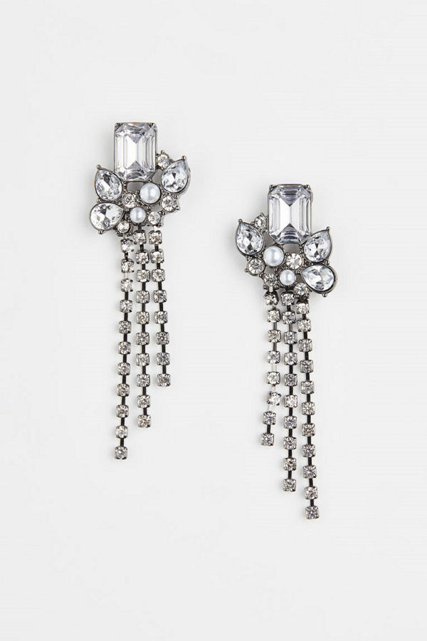 H&M Örhängen med strass silver