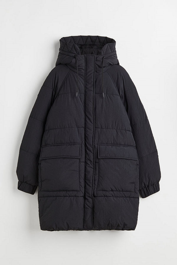 H&M Vadderad kappa svart