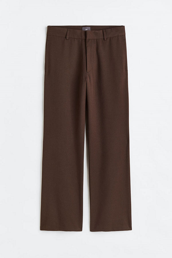 H&M Utsvängd byxa Loose Fit brun