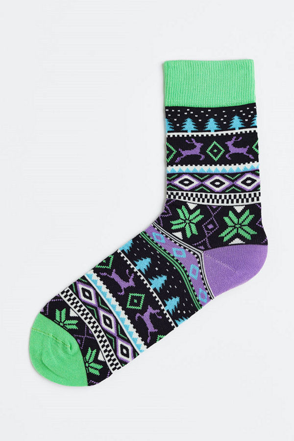 H&M Jacquard-knit socks blå