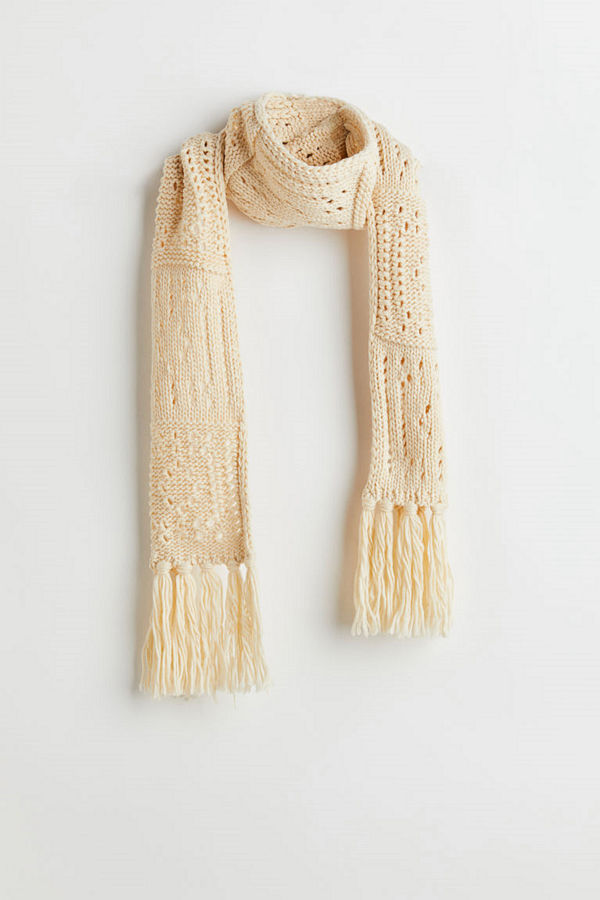 H&M Halsduk med virkad look beige