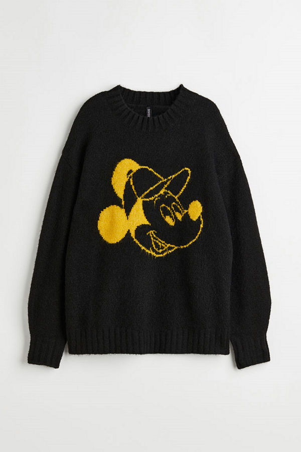 H&M Jacquardstickad tröja svart