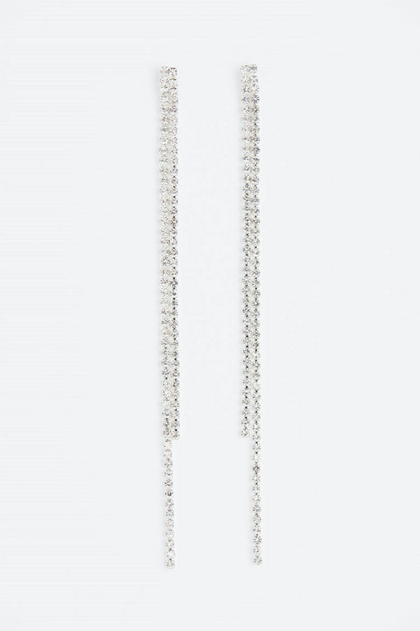 H&M Långa strassörhängen silver