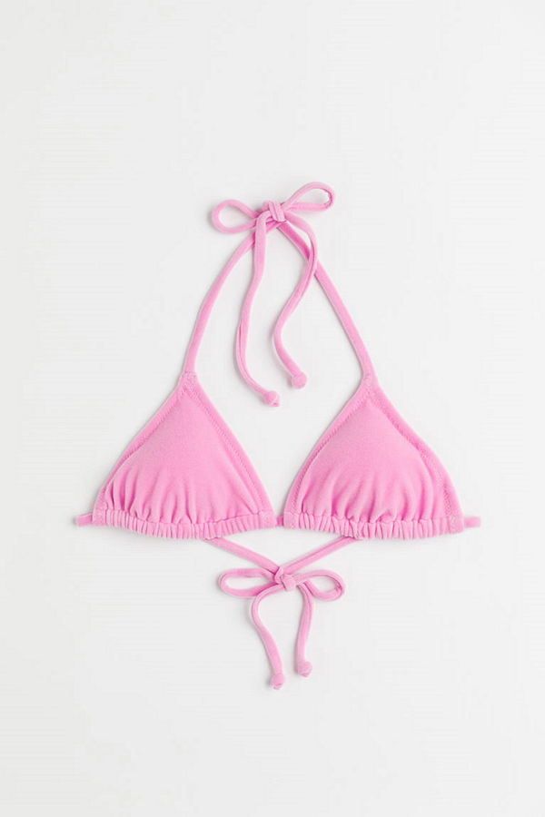 H&M Vadderad trekantsbikini-bh rosa